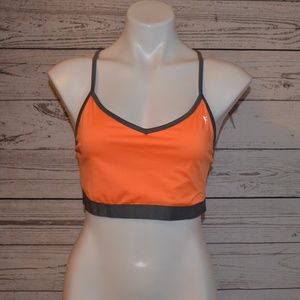 Danskin Now Orange Gray Workout Sports Bra L